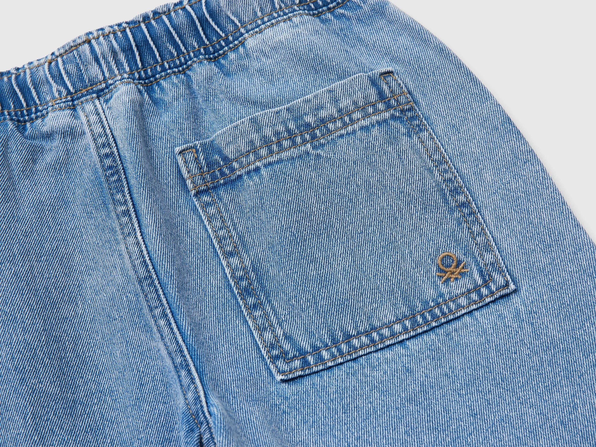 Benetton Light blue Boys Jogger-Style Jeans SKU: 4KEHCF05K_903 Image 03