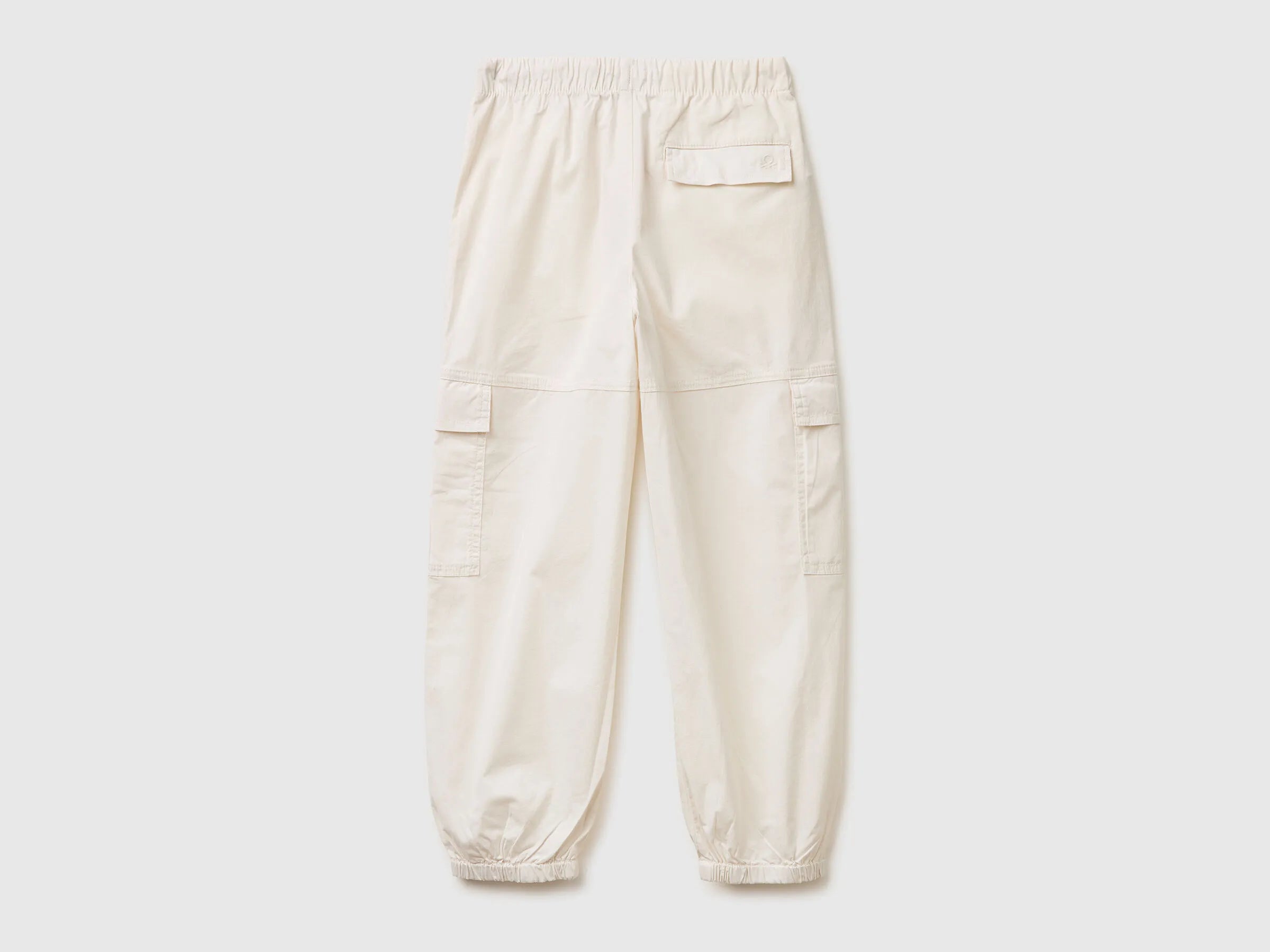 Benetton Creamy White Girls Jogger Fit Cargo Pants SKU: 4L2VCF05H_00E Image 02