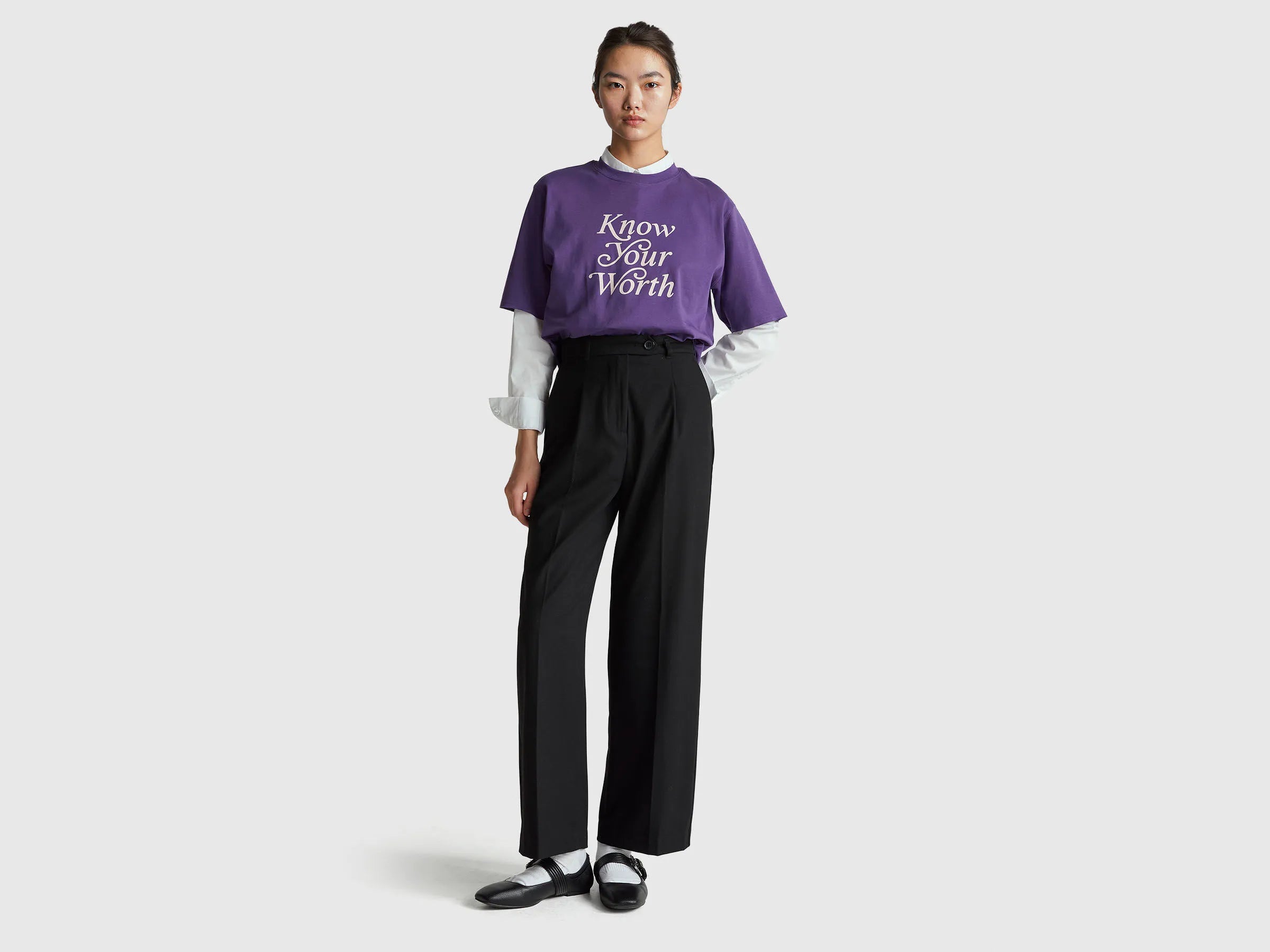 Benetton_Black_Wide Flannel Trousers_4QIKDF0AC_100_01