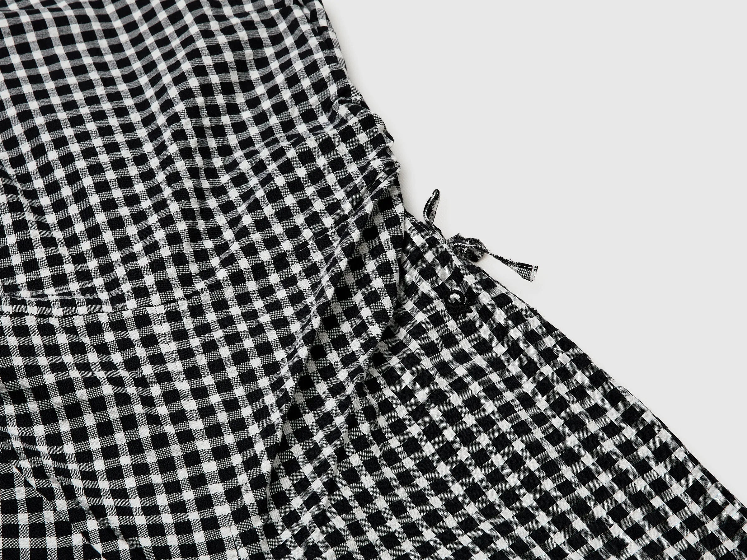 Benetton Black Girls Gingham Checkered Jumpsuit SKU: 4TEECT01B_902 Image 03