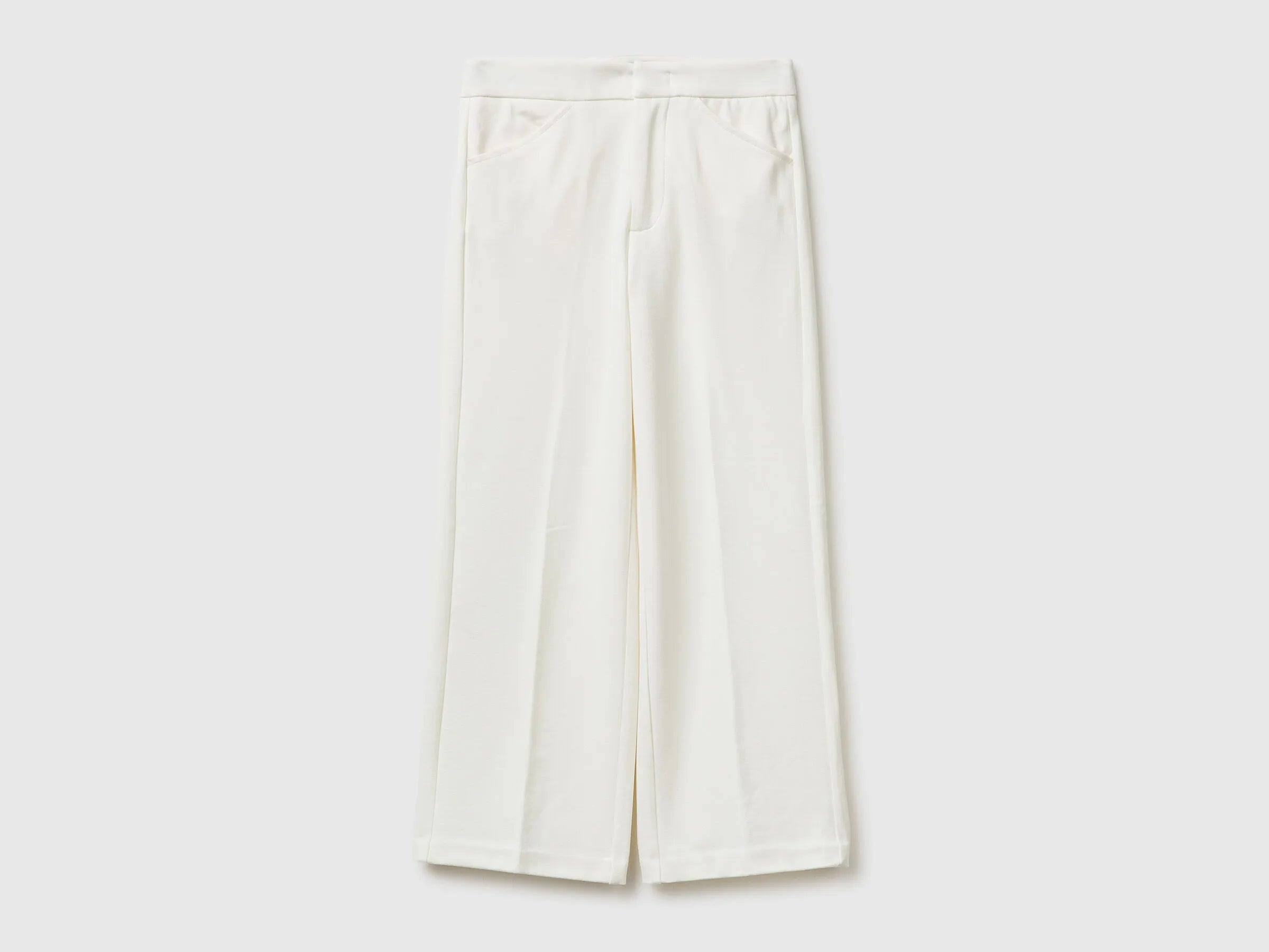 Benetton Creamy White Girls Elegant Trousers SKU: 4U7FCF05Q_074 Image 01