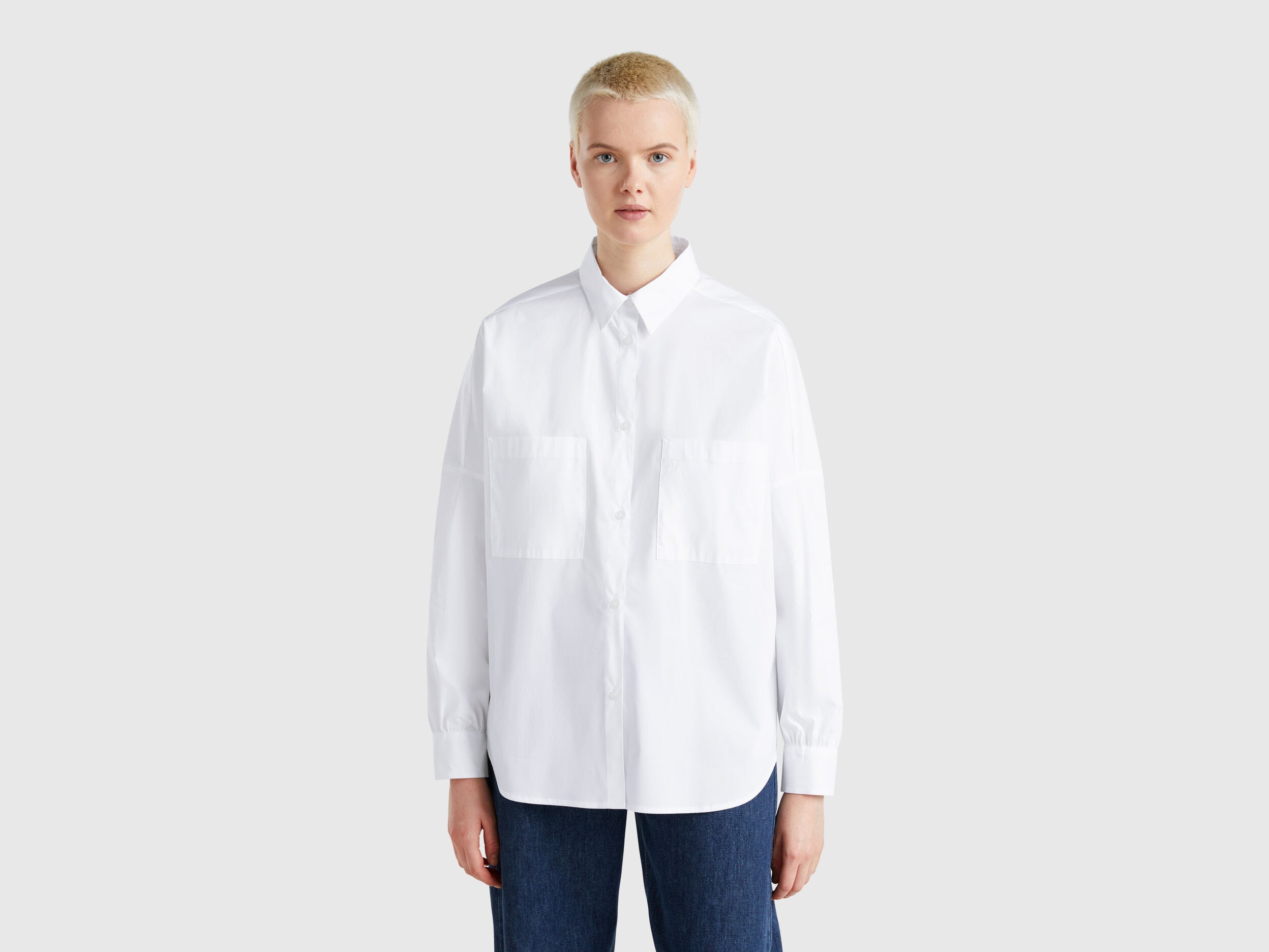 Benetton_Oversized Fit Shirt_54KXDQ0B2_101_01