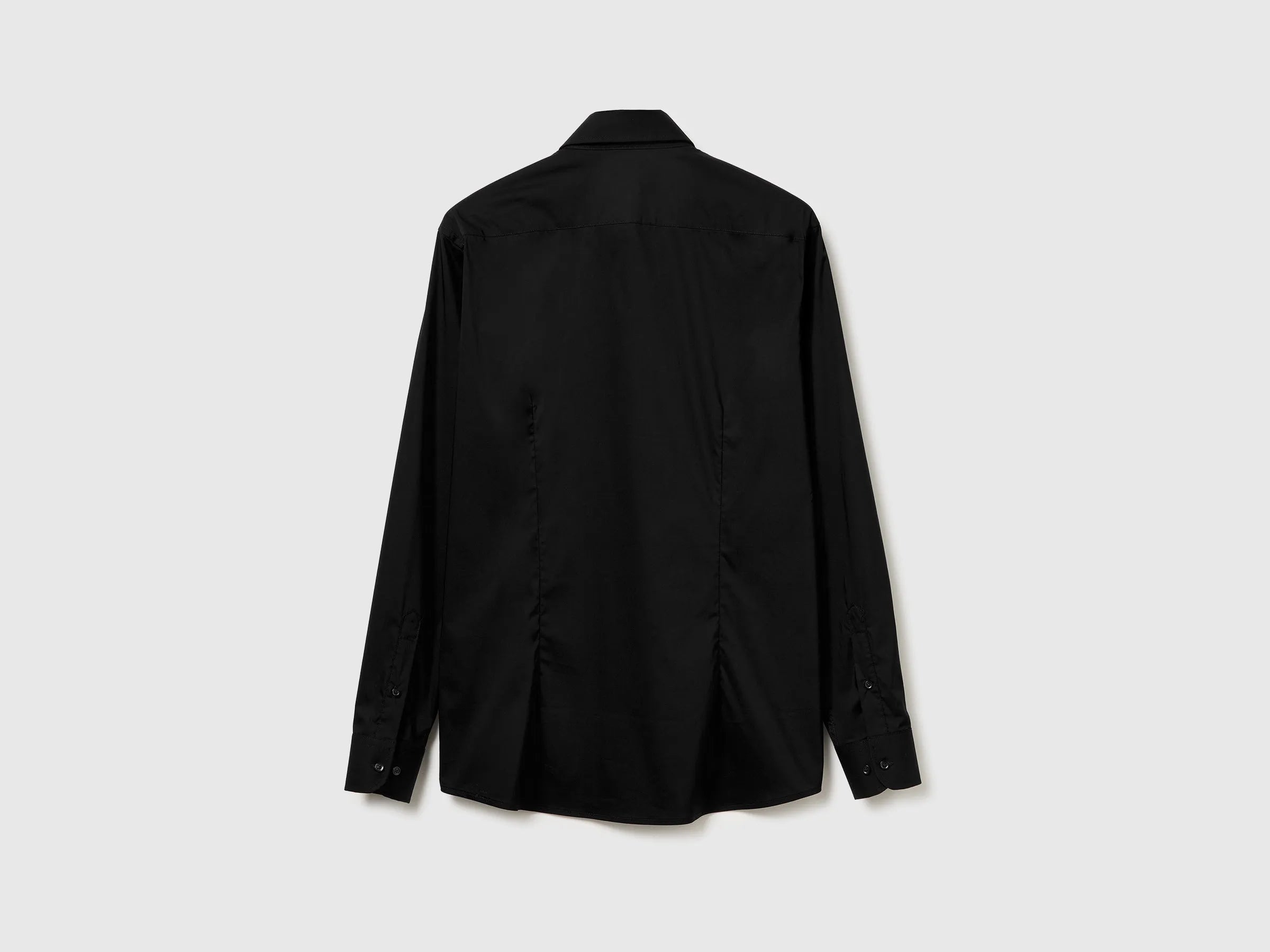 Benetton Black Men Slim Fit Shirt SKU: 551MUQ049_100 Image 06