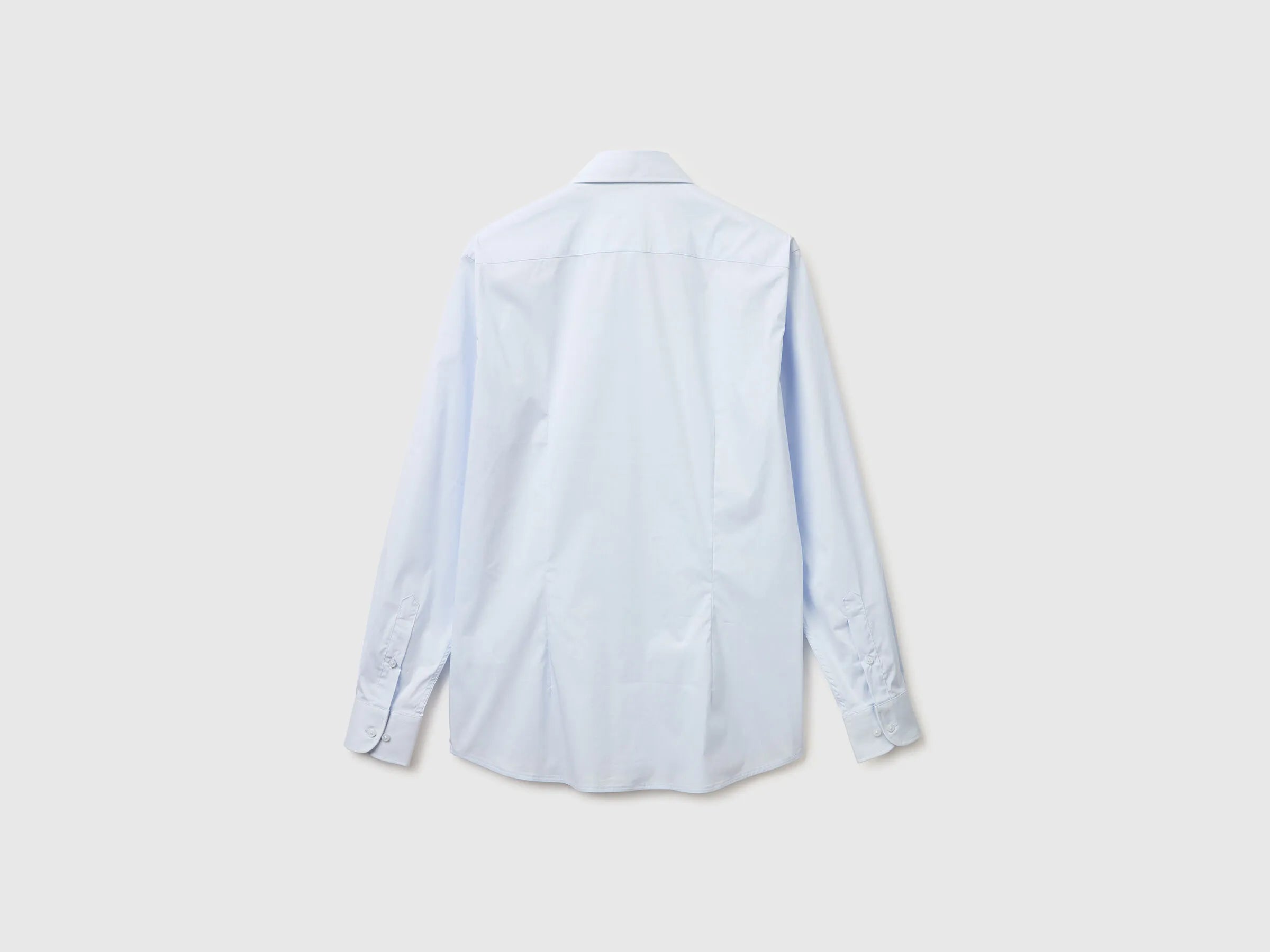 Benetton Light Blue Men Slim Fit Shirt SKU: 551MUQ049_30J Image 02