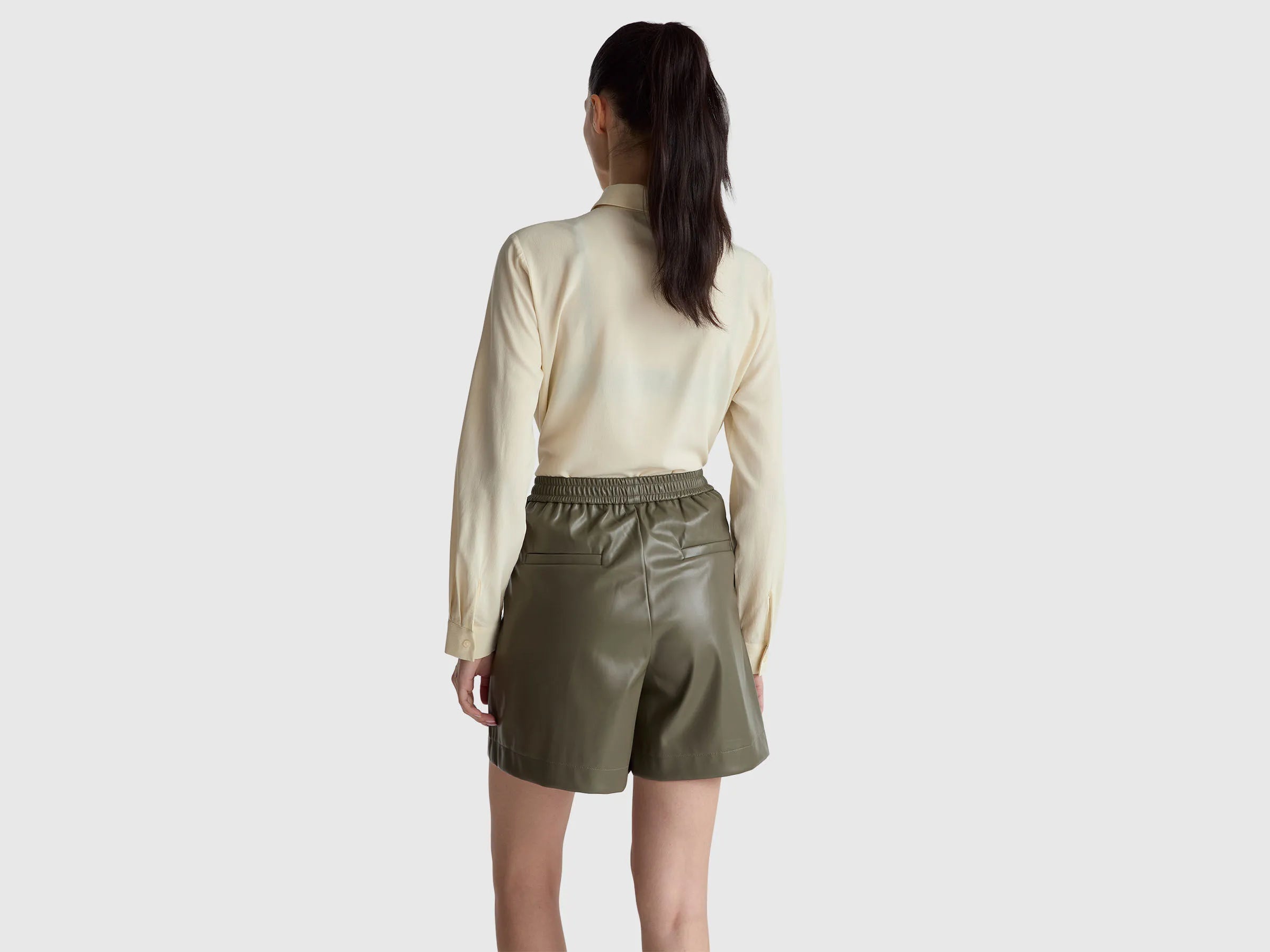 Benetton Creamy White Women Crepe Shirt SKU: 55M1DQ0CP_3C9 Image 02