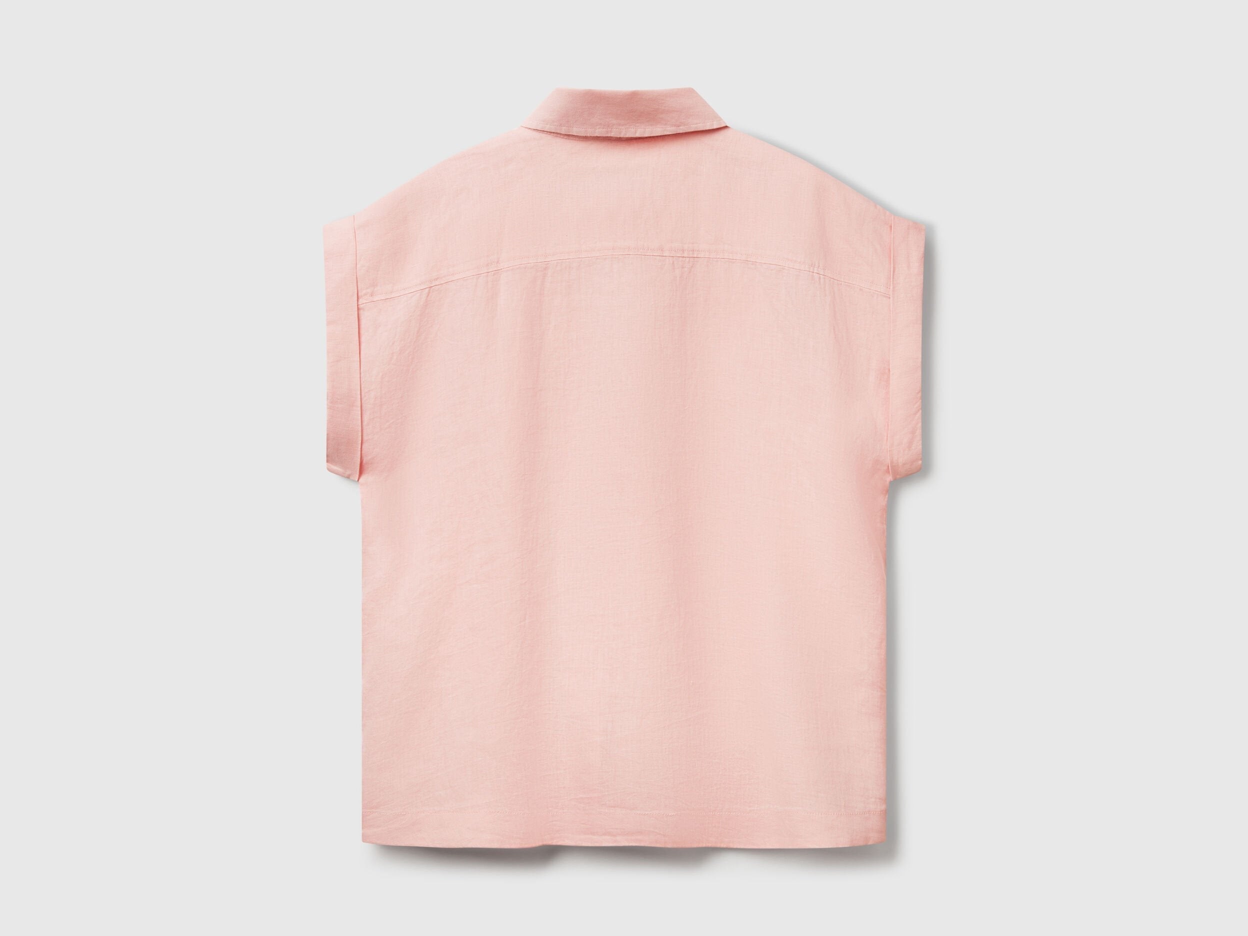 Benetton_Regular Fit Shirt in Pure Linen_5BMLDQ06V_04U_05
