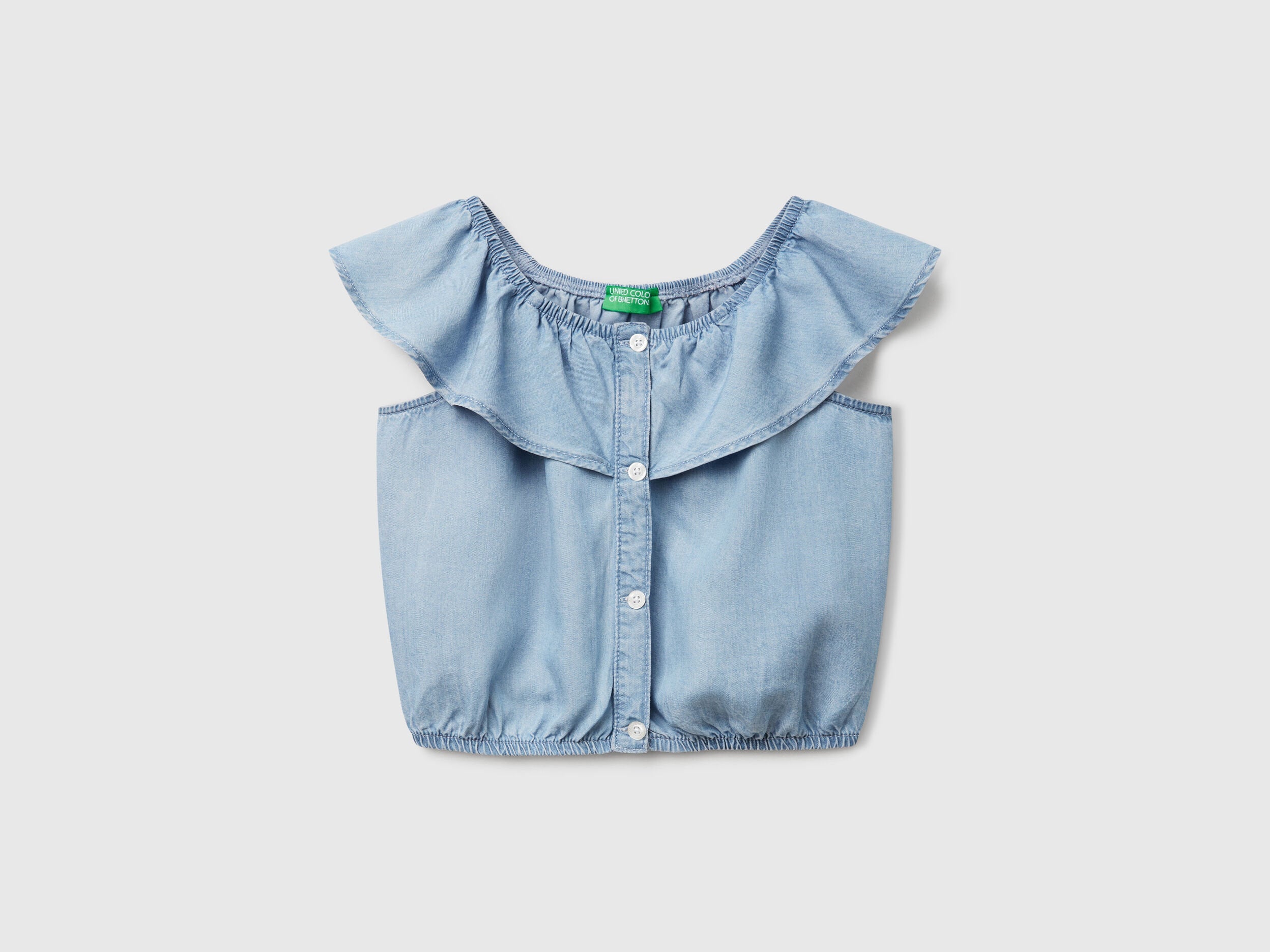 Benetton_Chambray Top with Trim_5FFKCQ047_901_01