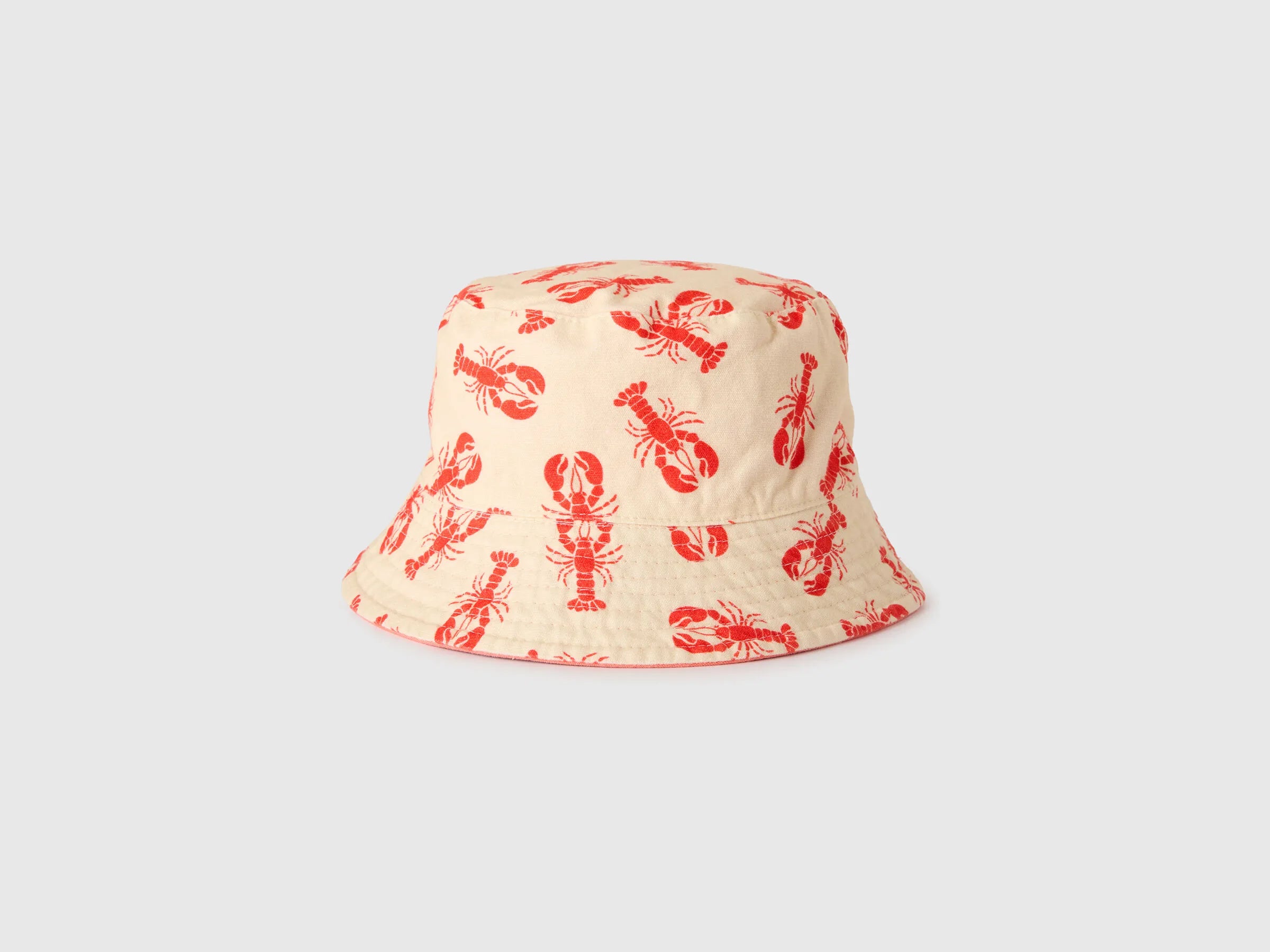 Benetton Orange Coral Boys Reversible Bucket Hat SKU: 674BRA00L_35Q Image 02