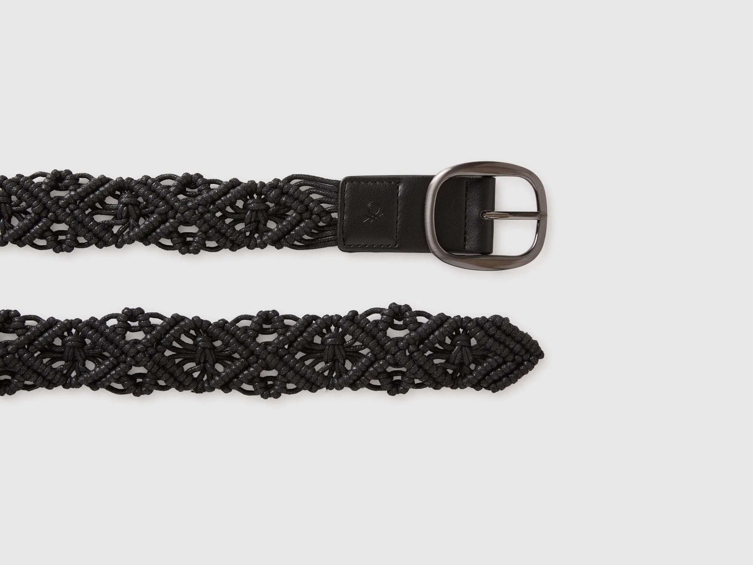 Benetton Black Women Crochet Belt SKU: 6XGSVL00E_100 Image 03