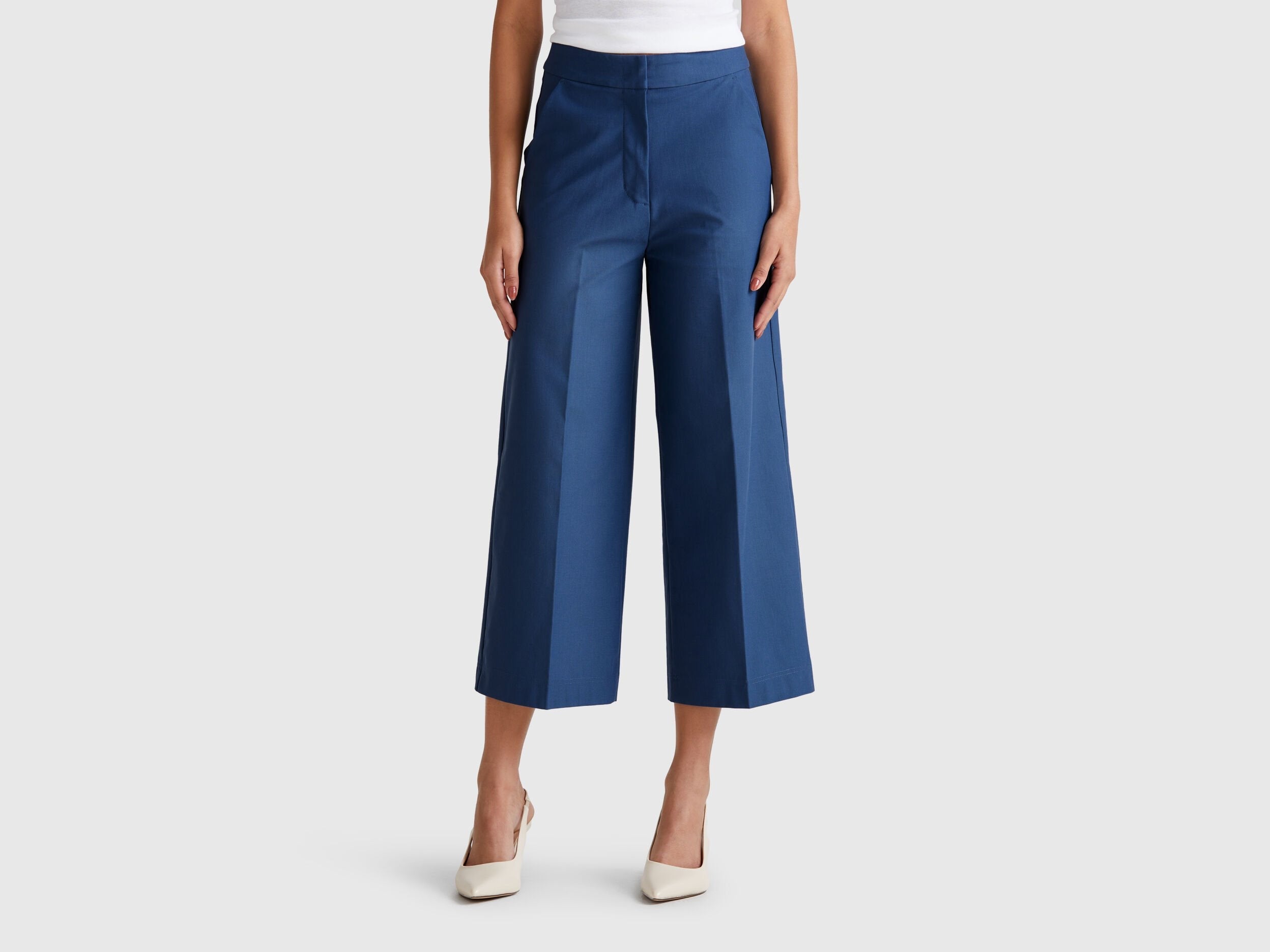 Front flat lay of a pair of blue women&