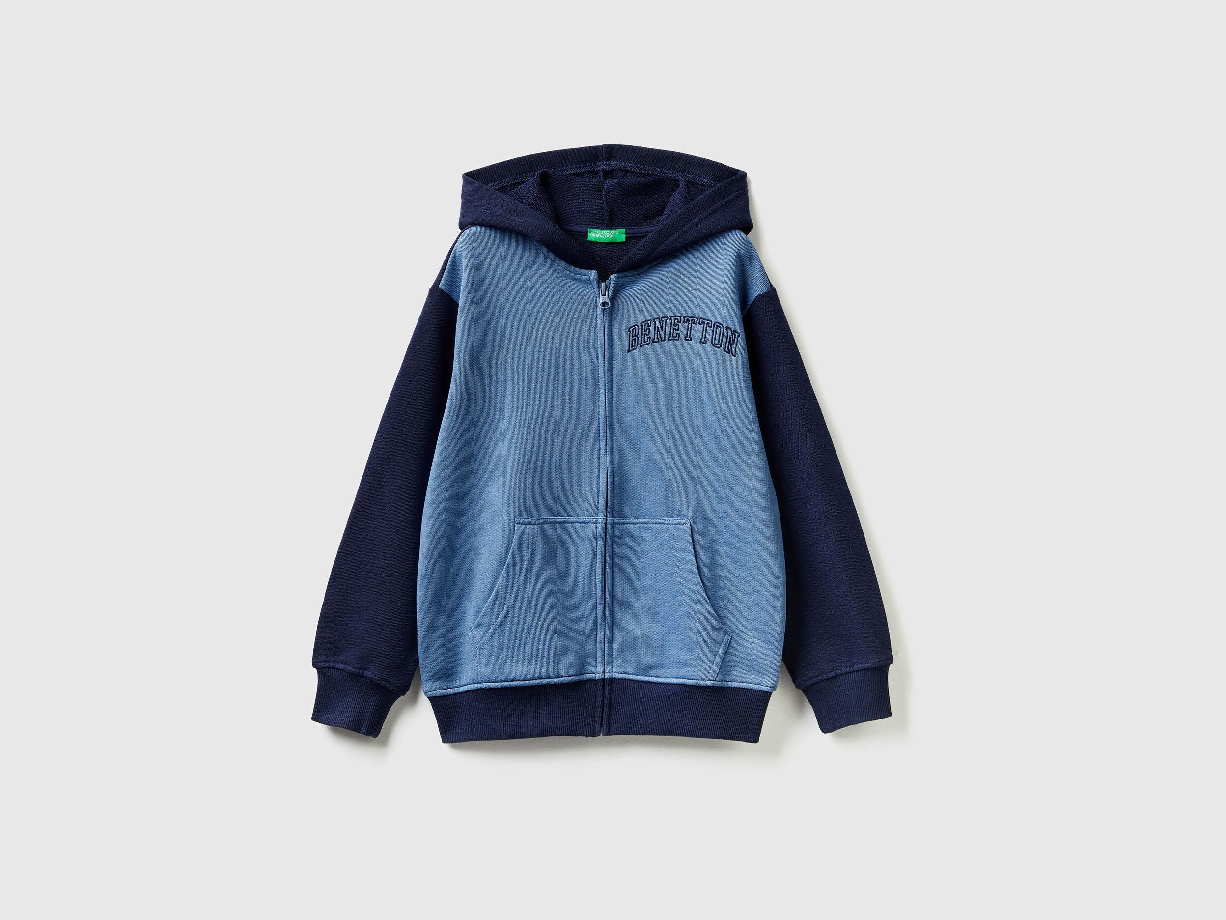 Hoodie With Zip And Embroidered Logo