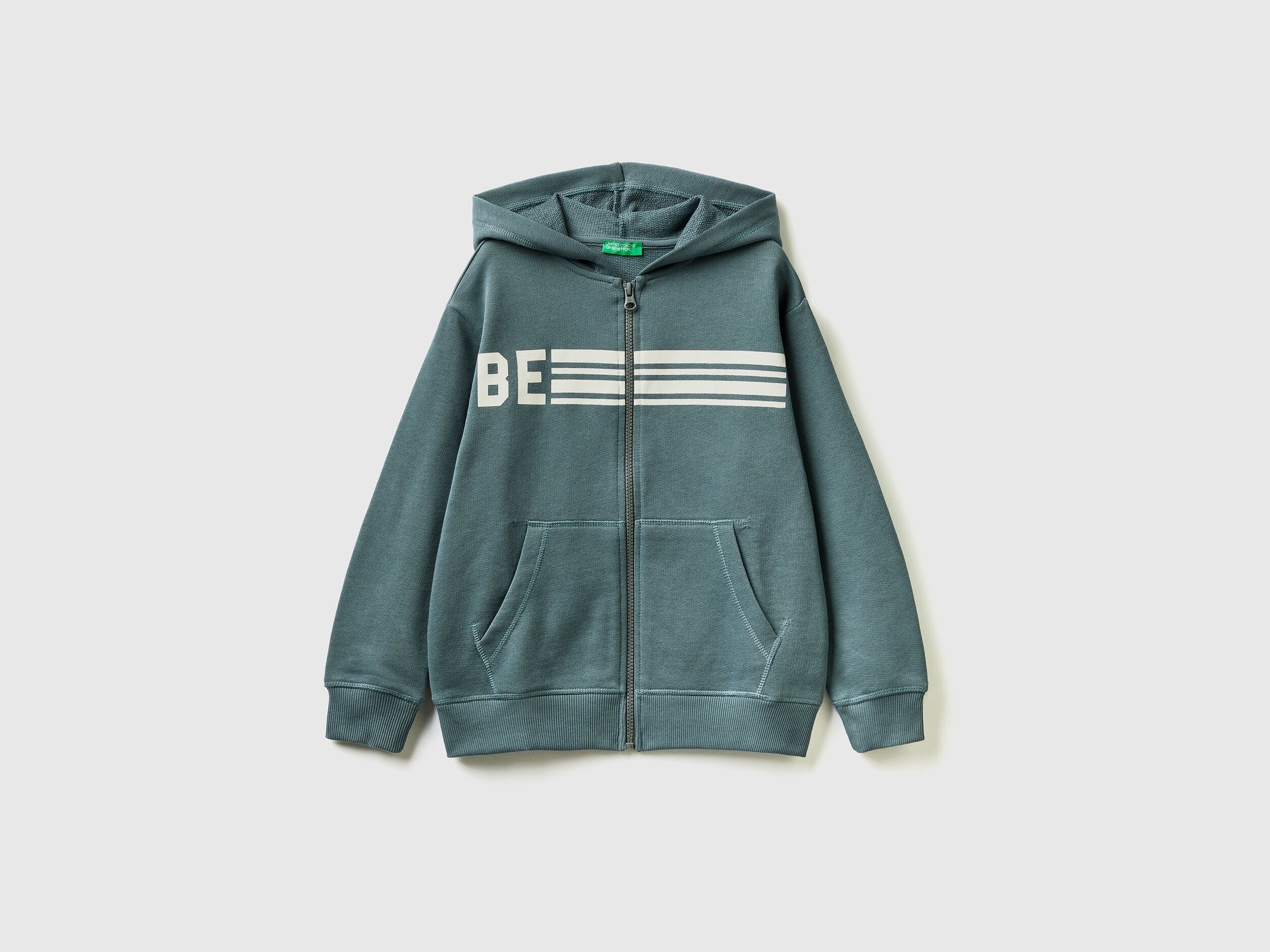 Zip-Up Sweatshirt With "Be" Print
