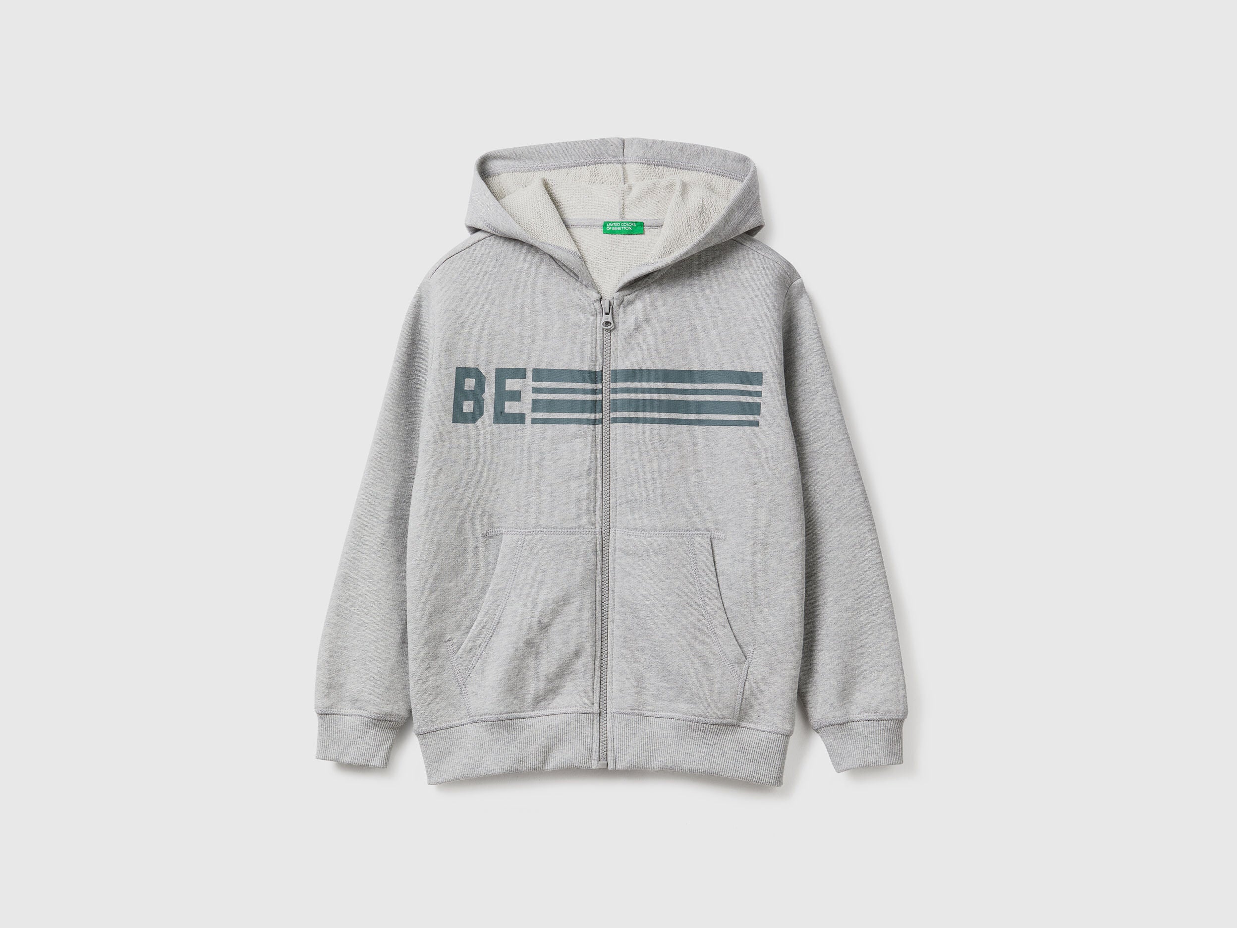 Zip-Up Sweatshirt With "Be" Print