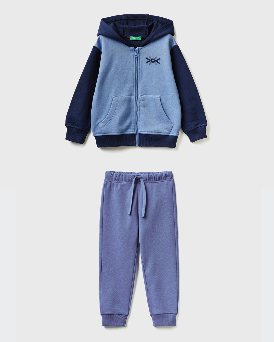 100% Cotton Hoodie Tracksuit With Logo_01