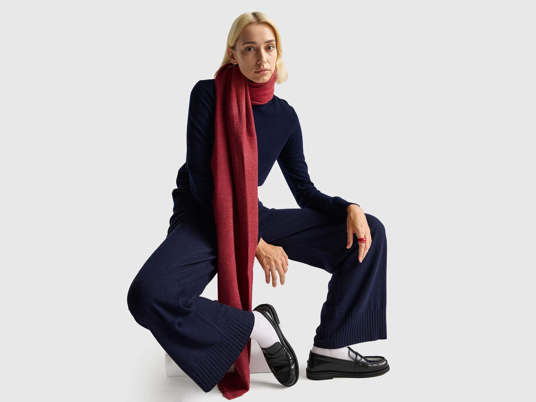 Benetton_Dark Blue_Dark Blue Wide Leg Trousers in Cashmere and Wool Blend_102HDF00Z_66U_01