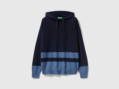 Benetton_Dark Blue_Dark Blue Sweater in Cashmere Blend with Hood_102HE203V_66U_01