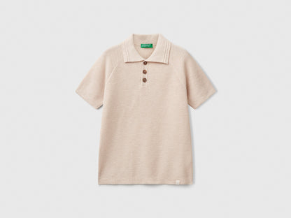 Benetton_Short Sleeve Polo in Linen Blend_104NC3005_752_01