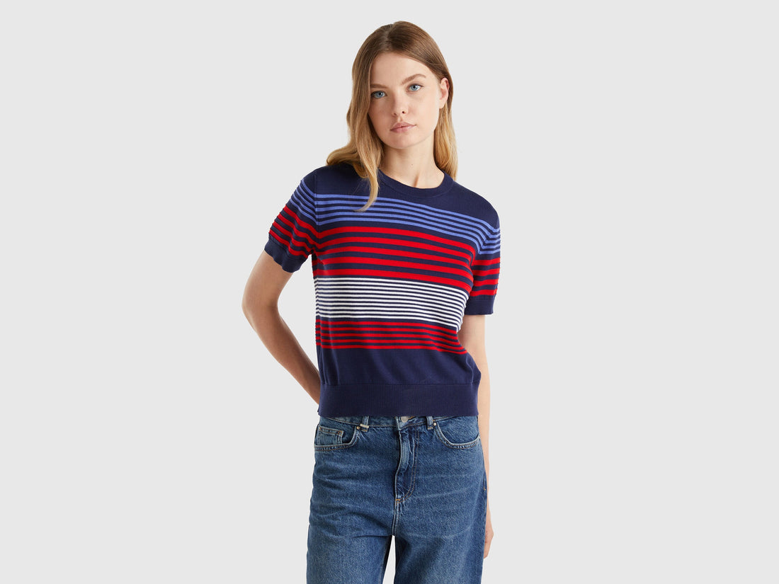 Short Sleeve Top with Stripes_1094E10AZ_252_01