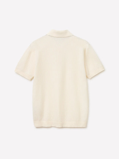 Sisley Creamy white Men Regular Fit Knitted Polo Shirt SKU: 10C1S300V_0Q2 Image 02