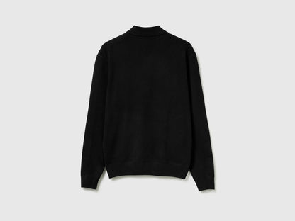 Benetton_Black_Knit Polo in Viscose Blend_110XU301L_100_05