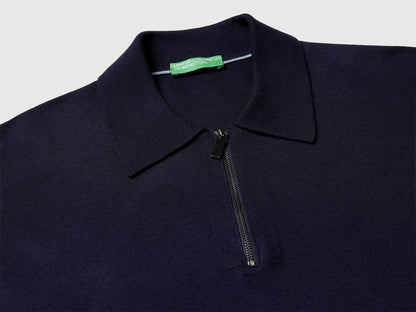 Benetton_Dark Blue_Knit Polo in Viscose Blend_110XU301L_3C1_07