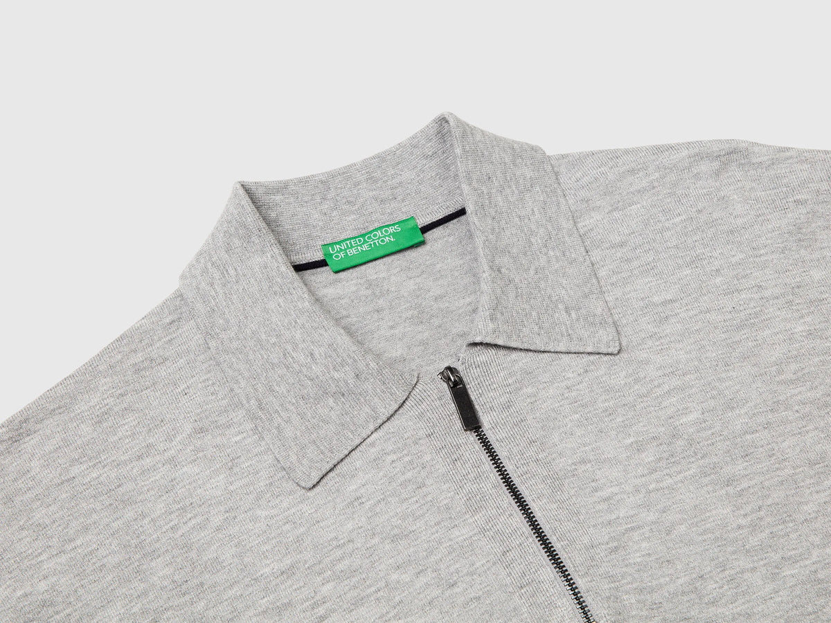 Benetton_Light Gray_Knit Polo in Viscose Blend_110XU301L_501_07