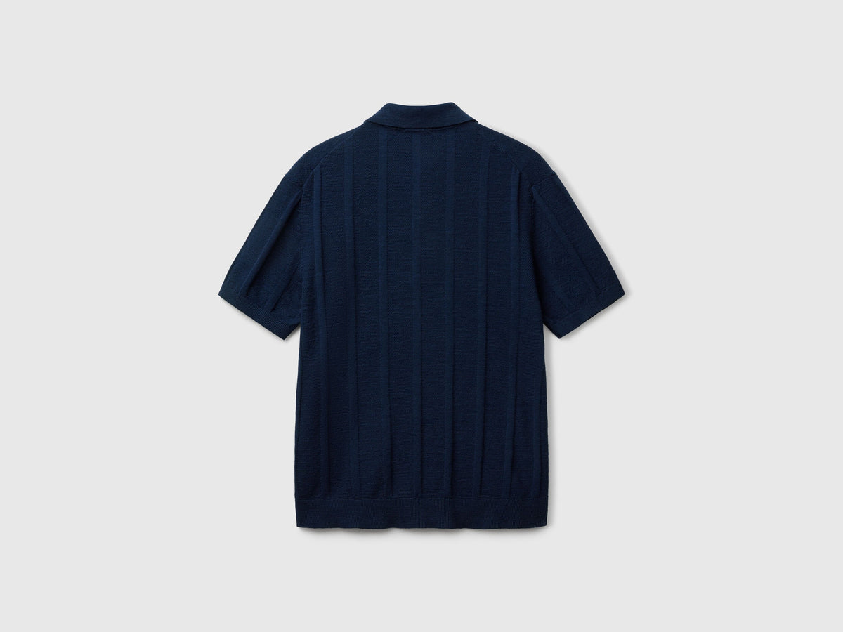 Benetton_Knit Polo in Linen Blend_115GK301G_016_05