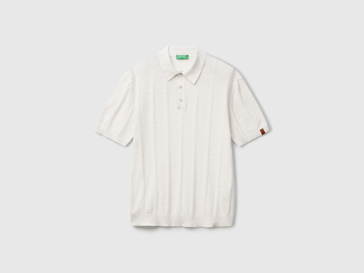Benetton_Knit Polo in Linen Blend_115GK301G_0R2_04