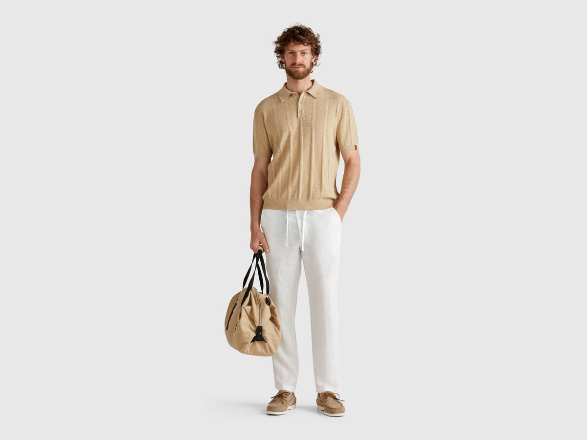 Benetton_Knit Polo in Linen Blend_115GK301G_393_03