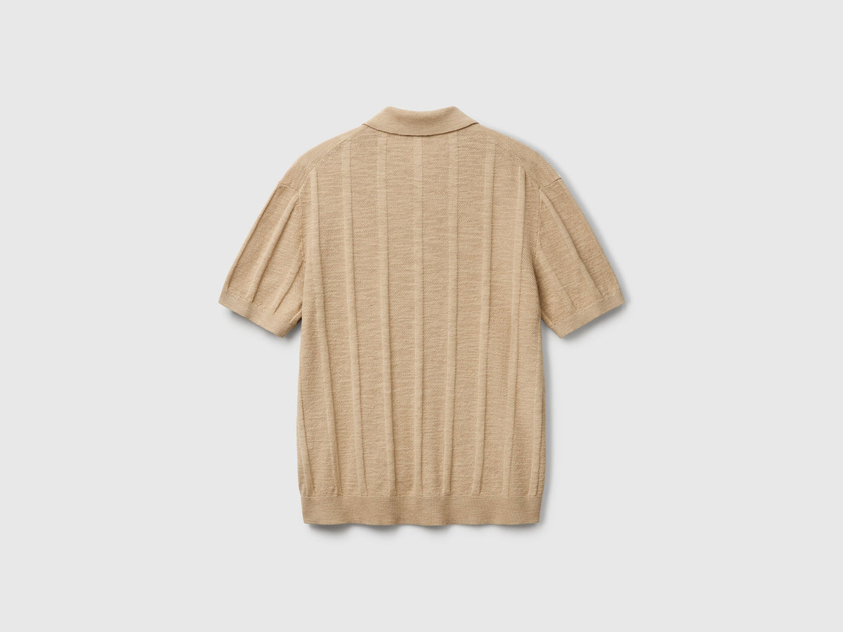 Benetton_Knit Polo in Linen Blend_115GK301G_393_05