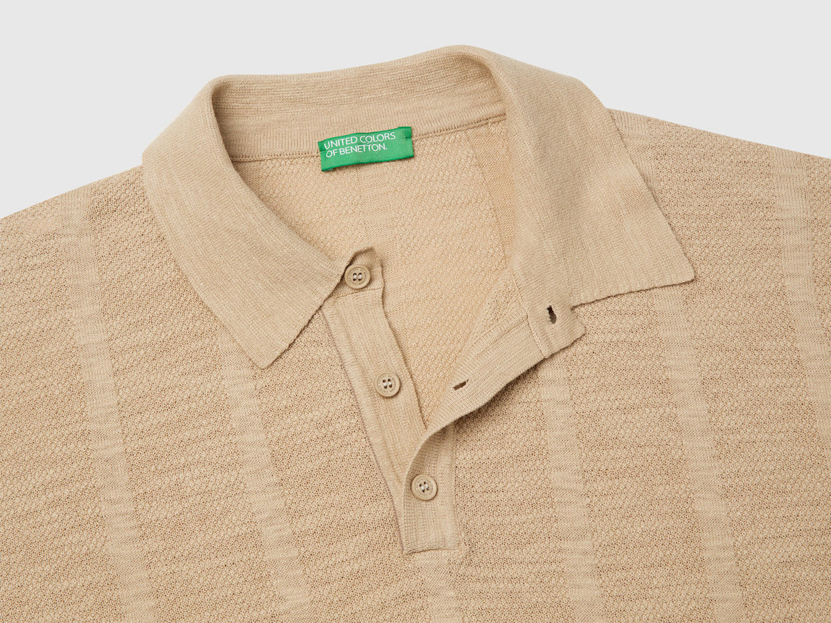 Benetton_Knit Polo in Linen Blend_115GK301G_393_06