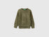Benetton Military Green Boys Chenille Crew Neck Sweater SKU: 117KG101C_07N Image 01