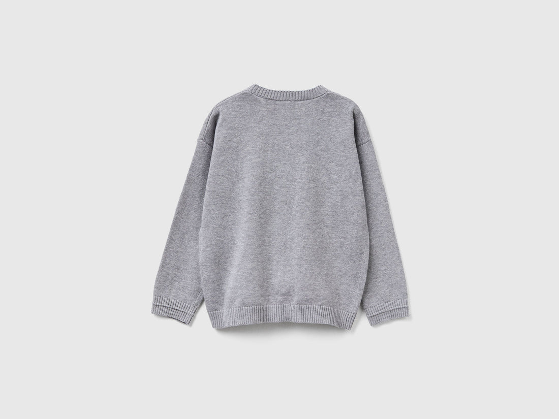 Benetton_Light Gray_V-Neck Cardigan_120YG600G_501_02