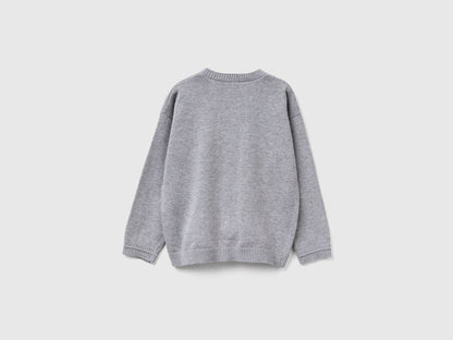 Benetton_Light Gray_V-Neck Cardigan_120YG600G_501_02