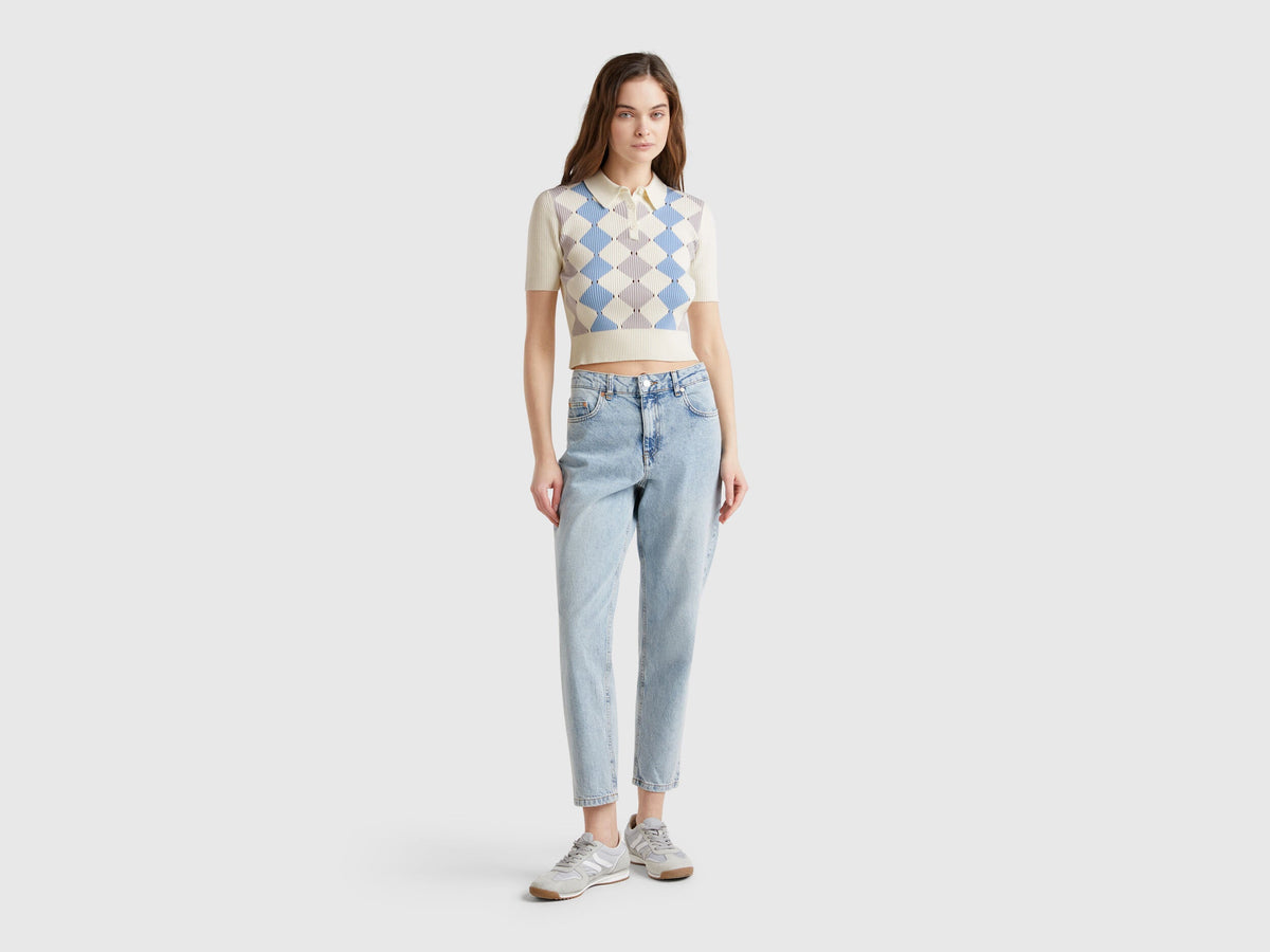 Benetton_Knit Polo with Diamond Inlay_124ME3019_674_03