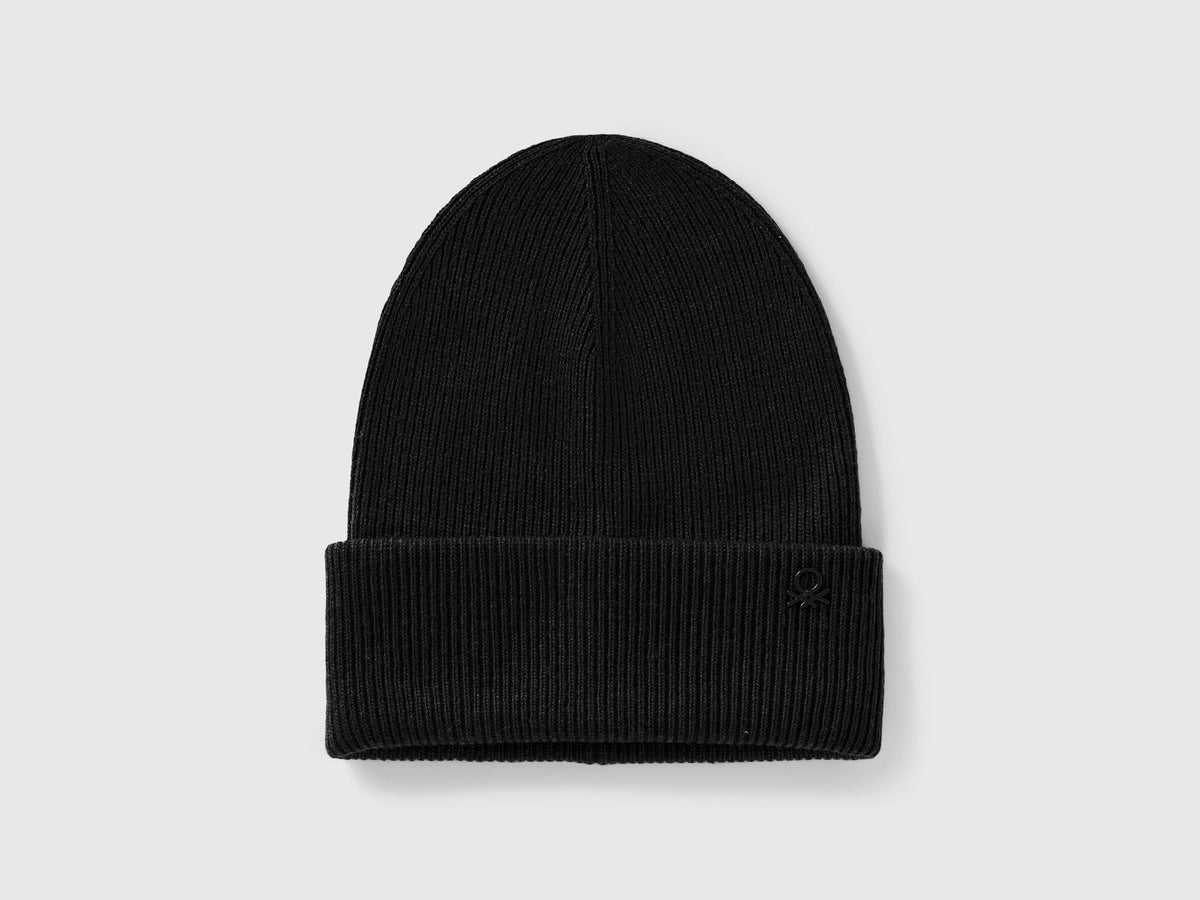 Benetton_Black_Wool Blend Hat_126WCA00X_700_01