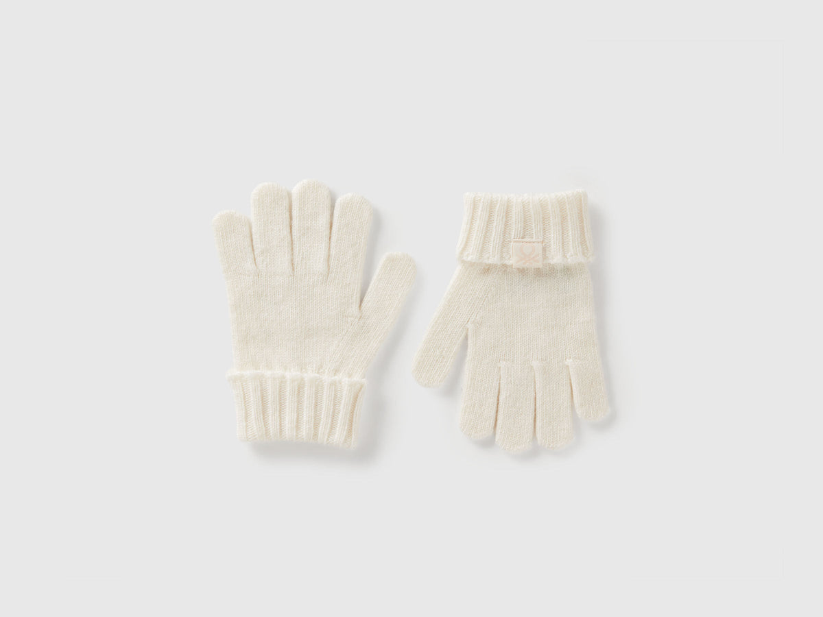 Benetton_Creamy White_Gloves in Viscose and Wool Blend_126WGG009_000_01