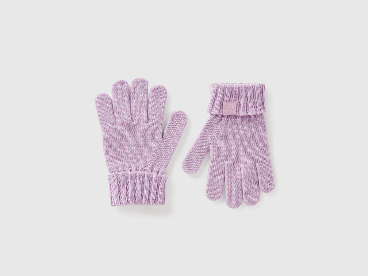 Benetton_Lavender_Gloves in Viscose and Wool Blend_126WGG009_0W1_01