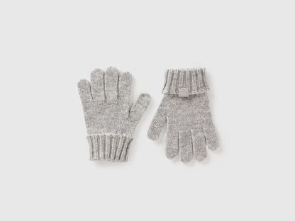 Benetton_Light Gray_Gloves in Viscose and Wool Blend_126WGG009_501_01