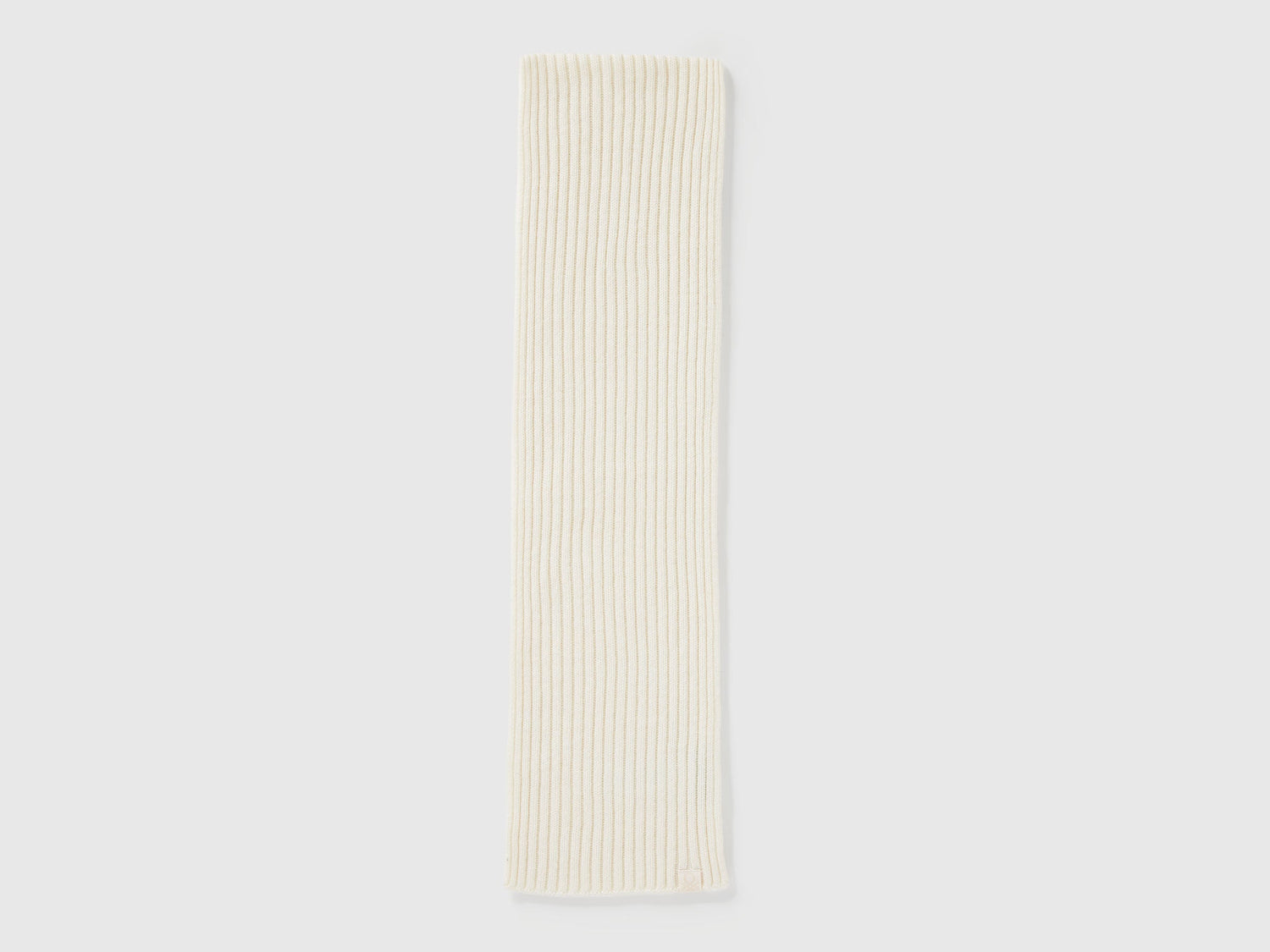 Benetton_Creamy White_Wool Blend Knit Scarf_126WGU005_000_02