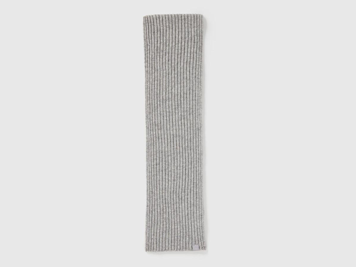 Benetton_Light Gray_Wool Blend Knit Scarf_126WGU005_501_02