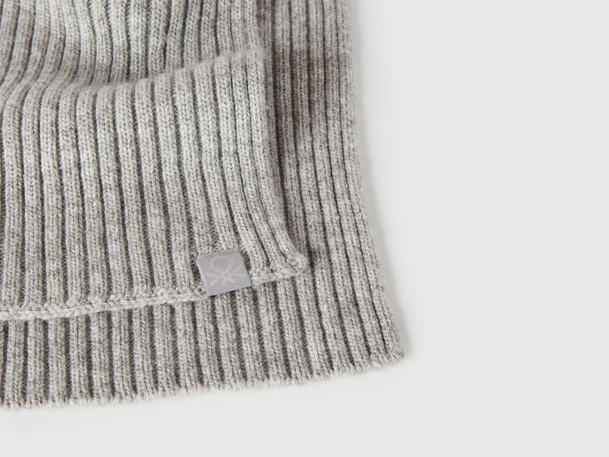 Benetton_Light Gray_Wool Blend Knit Scarf_126WGU005_501_03