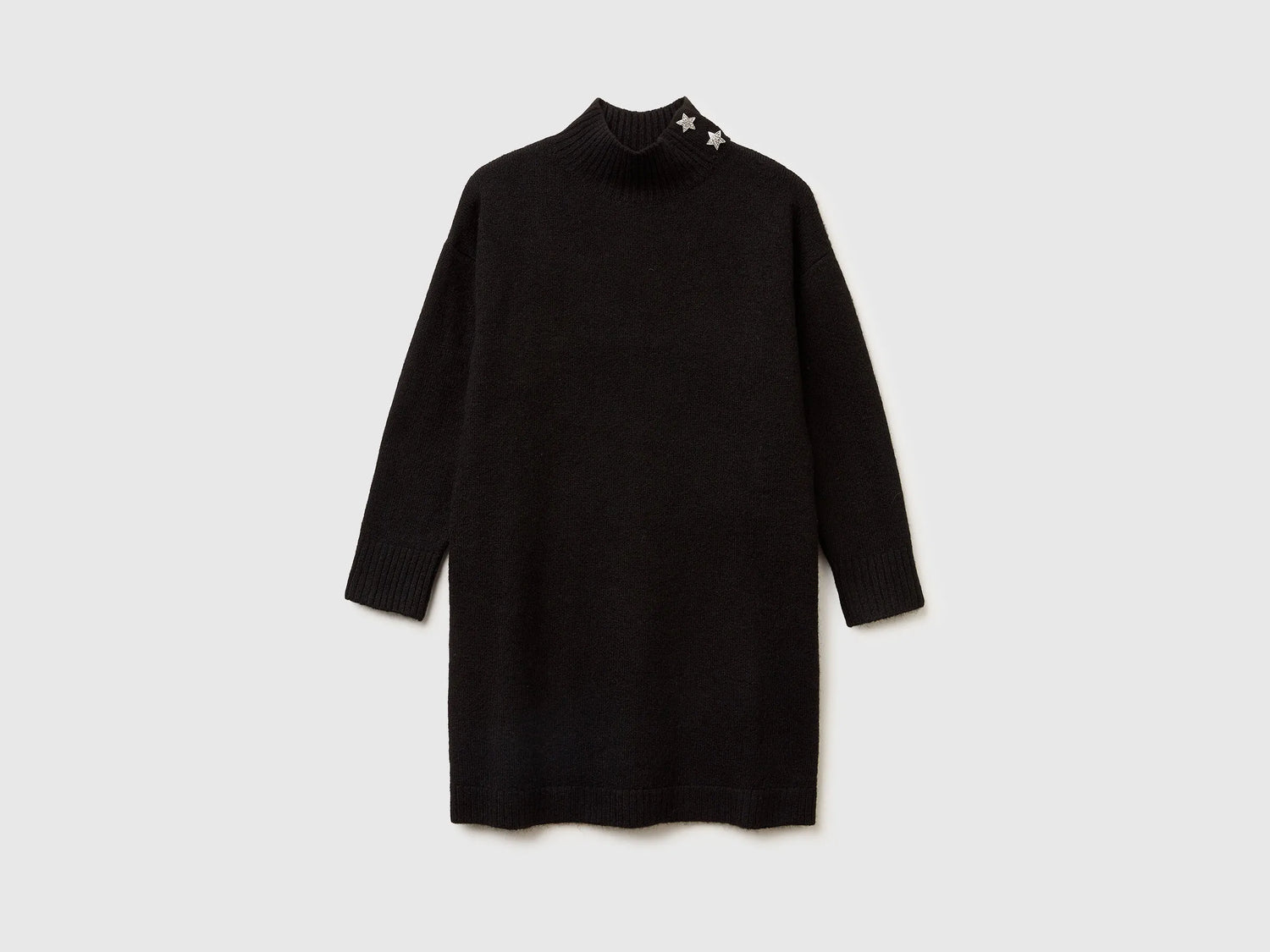 benetton knitted dress Benetton Funnel-Neck Midi Dress - Neutrals - 40% Off