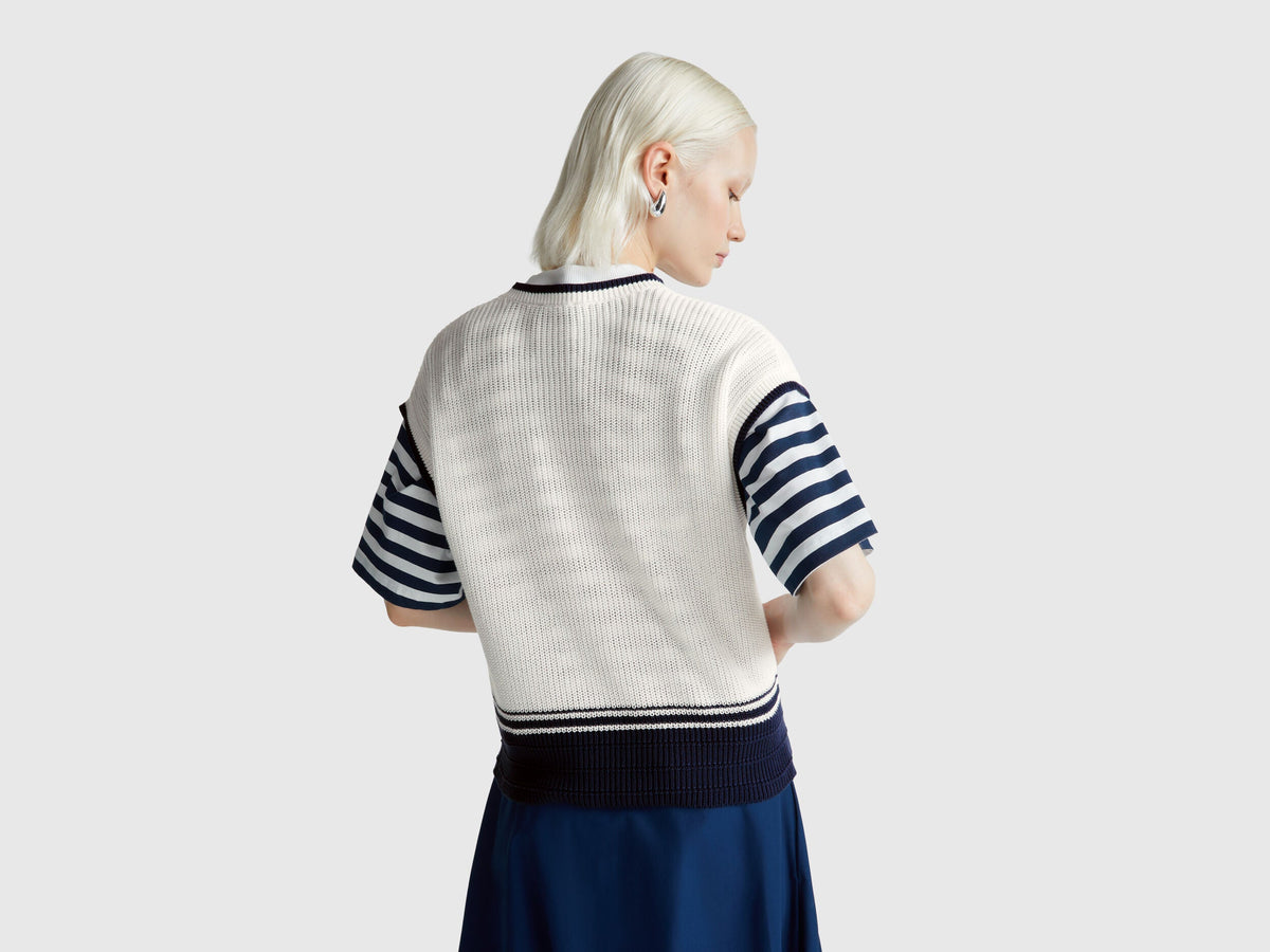 Benetton_Creamy White_Vest with Inlay_1494E10EH_074_02