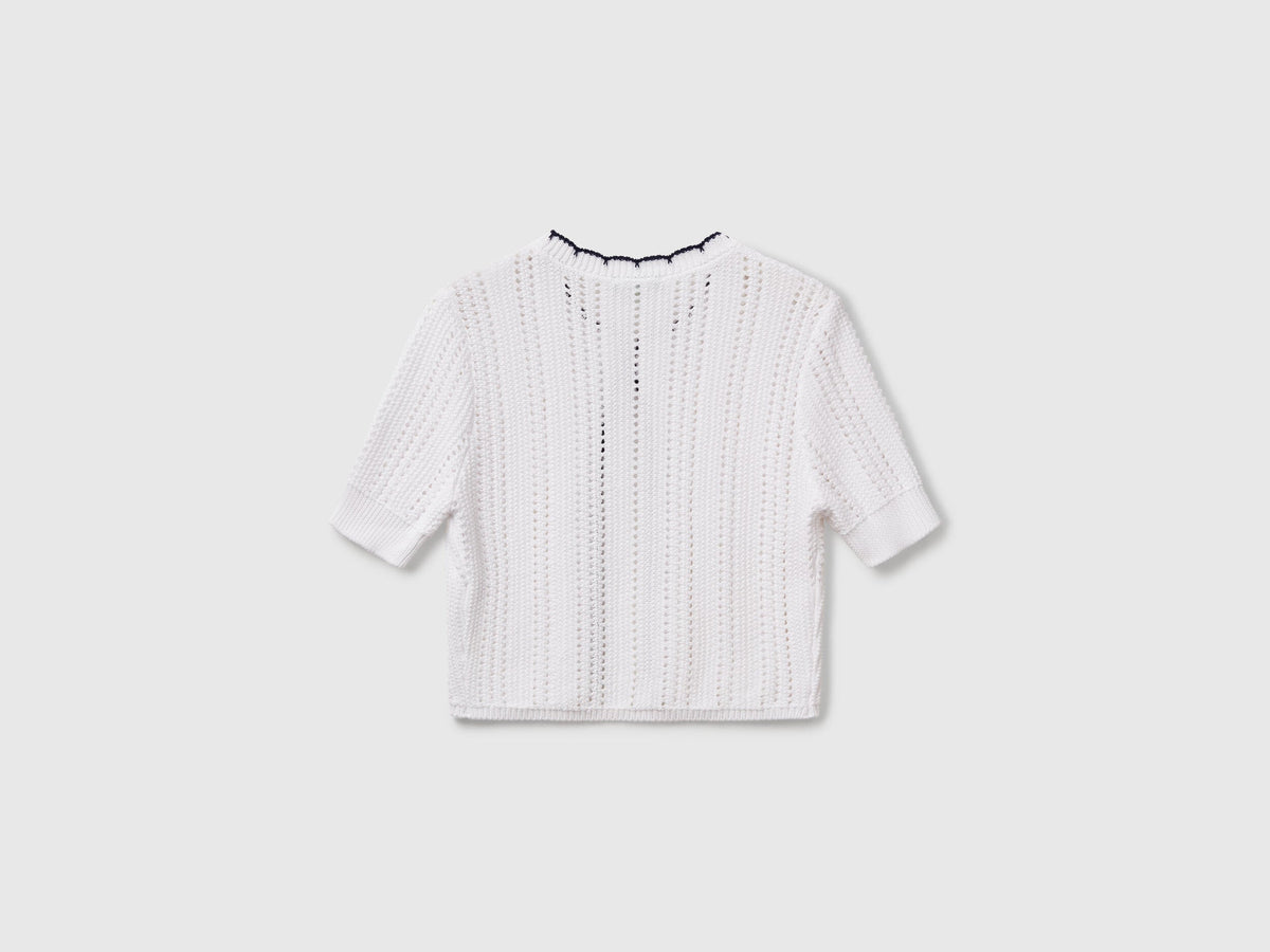 Benetton_Cropped Perforated Cardigan_1594E501Z_101_05