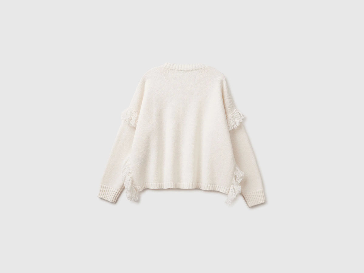 Benetton_Creamy White_Sweater with Fringe_191VD10EZ_000_06