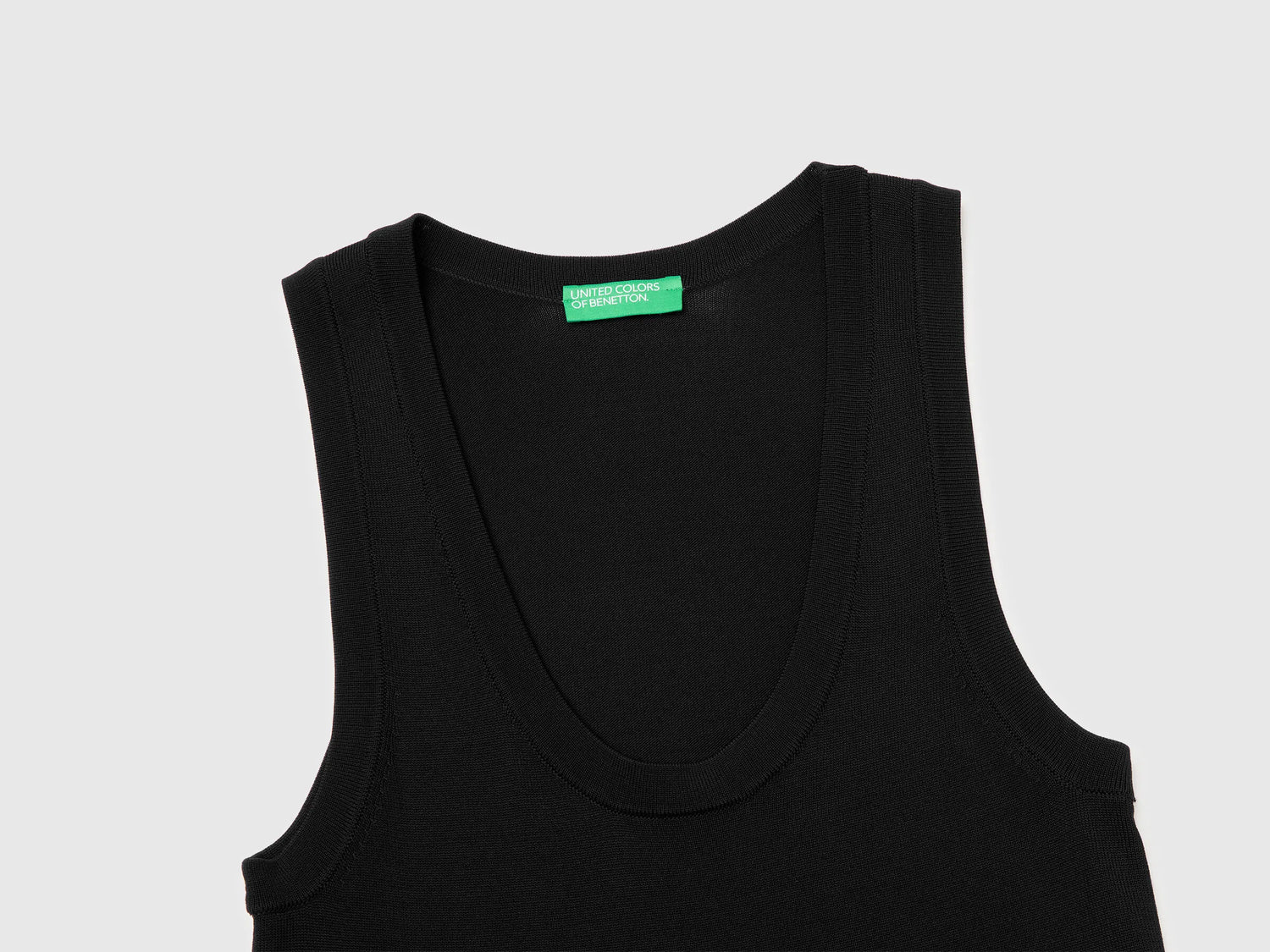 Benetton Black Women Knitted Tank Top SKU: 198XDH01I_100 Image 03