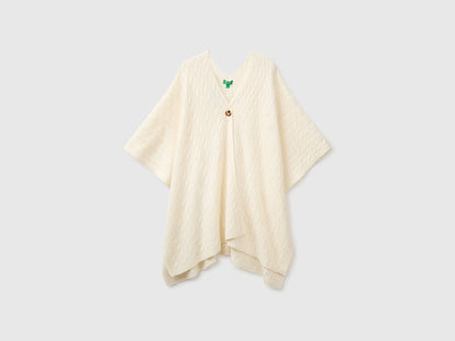 Benetton Creamy White Women Cape with Braids SKU: 1B9YDU01T_000 Image 01