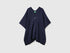 Benetton Dark Blue Women Cape with Braids SKU: 1B9YDU01T_016 Image 01