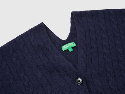 Benetton Dark Blue Women Cape with Braids SKU: 1B9YDU01T_016 Image 03